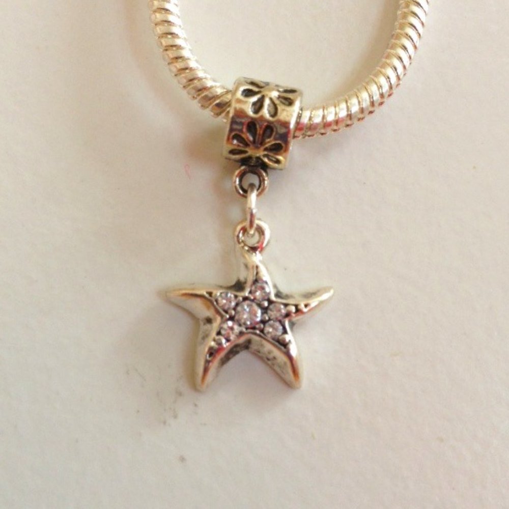 “STARFISH” Sterling Silver Plated Dangling Charm For European Style Bracelets